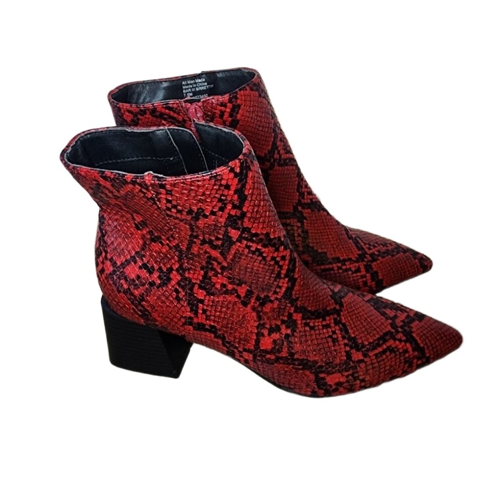 Bar Iii Red Snake Skin Print Pointed Toe Slip On … - image 6